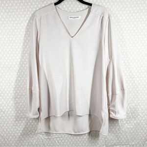 Amanda Uprichard Light Pink V Neck‎ Long Sleeve Top